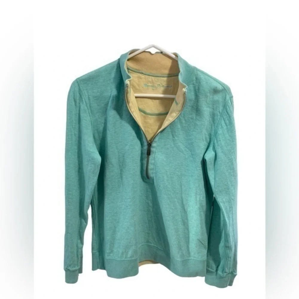 Tommy Bahama Reversible Blue Tam Sweater Size Medium